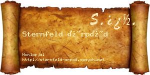 Sternfeld Árpád névjegykártya
